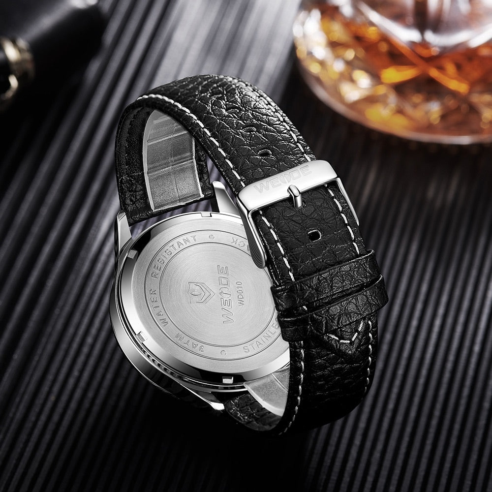 WEIDE Bullet Leather White/Black Watch