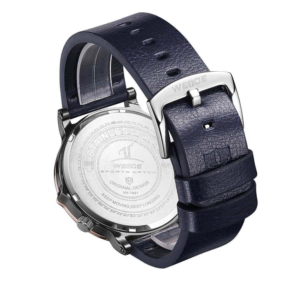 WEIDE Archer Dual Time 46mm Rose Gold/Blue Watch