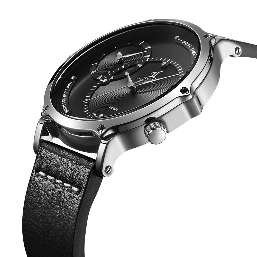 WEIDE Archer Dual Time 46mm Black Watch