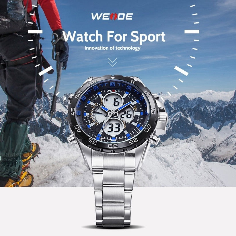 WEIDE Electro Dual Time Steel Infused Black/White Watch