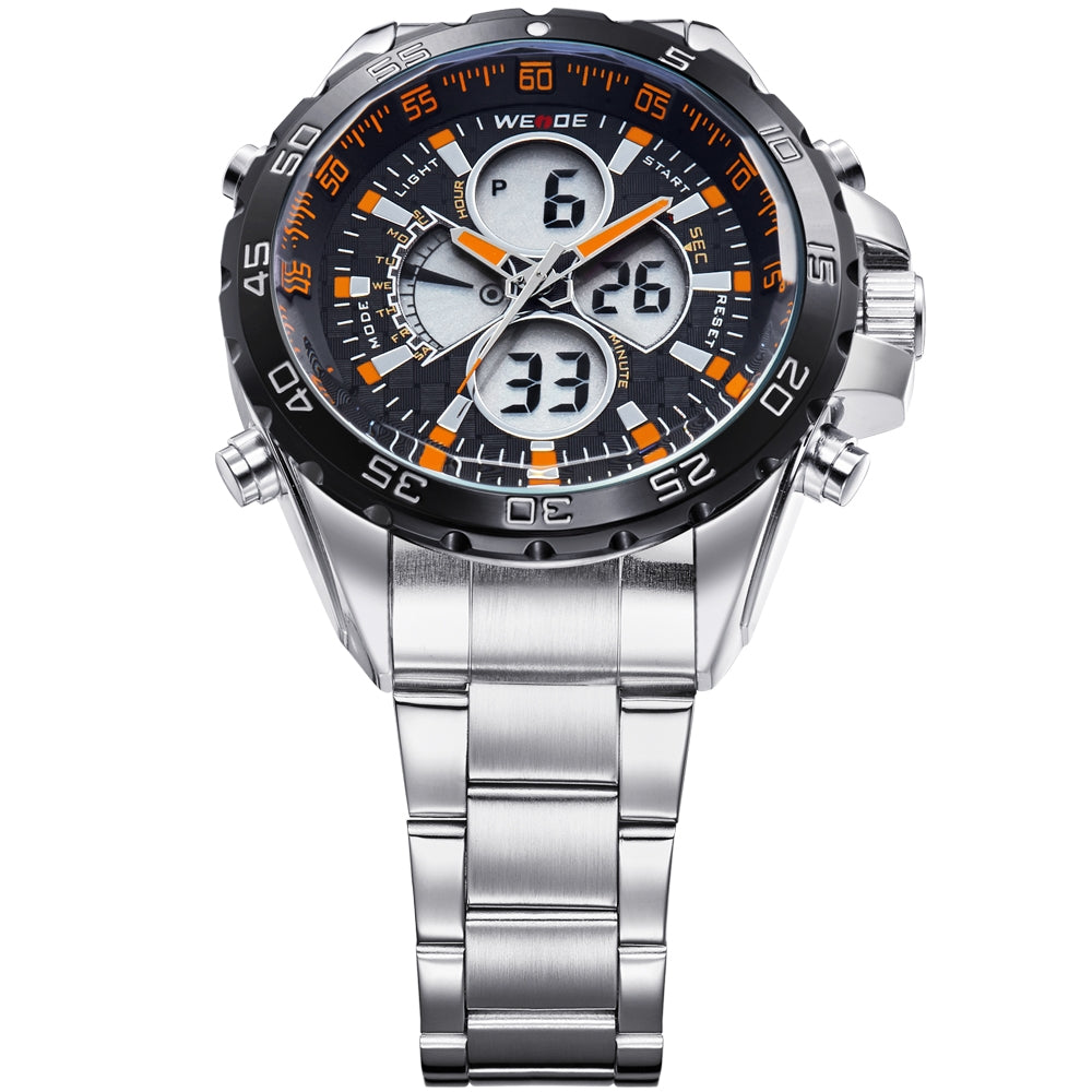 WEIDE Electro Dual Time Steel Black/Orange Watch
