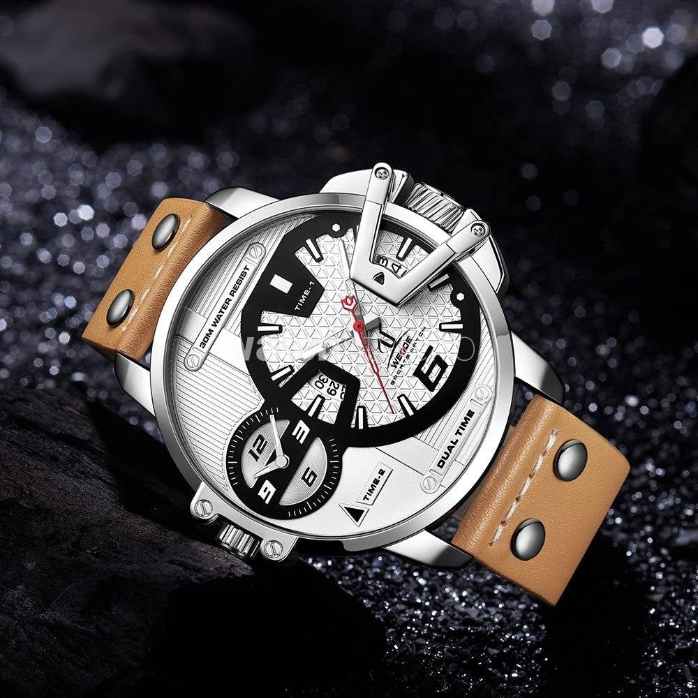 WEIDE Gigantaur 50mm Leather Tan Watch