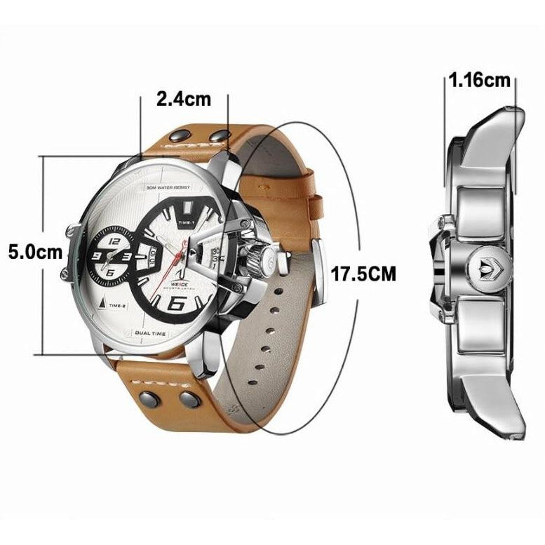 WEIDE Gigantaur 50mm Leather Tan Watch
