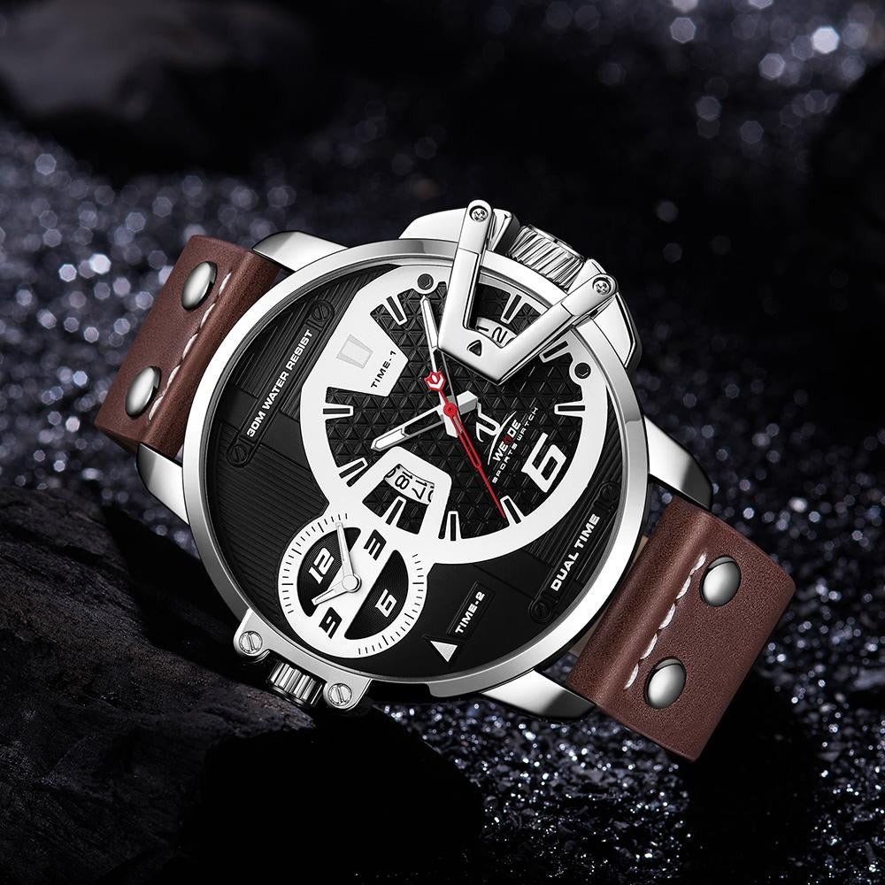 WEIDE Gigantaur 50mm Leather Brown Watch