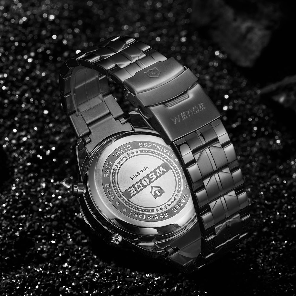 WEIDE Grenade Steel Black/Rose Gold Watch