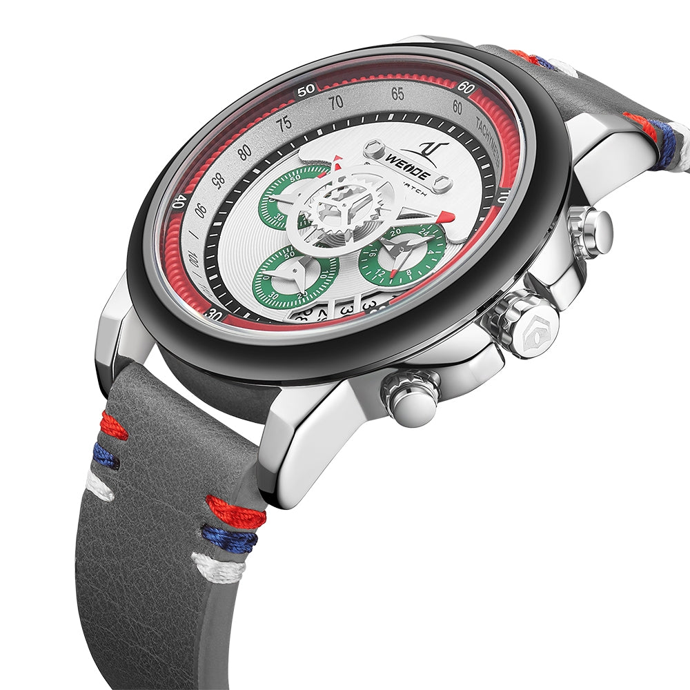 WEIDE Europa Chronograph Leather Grey Watch