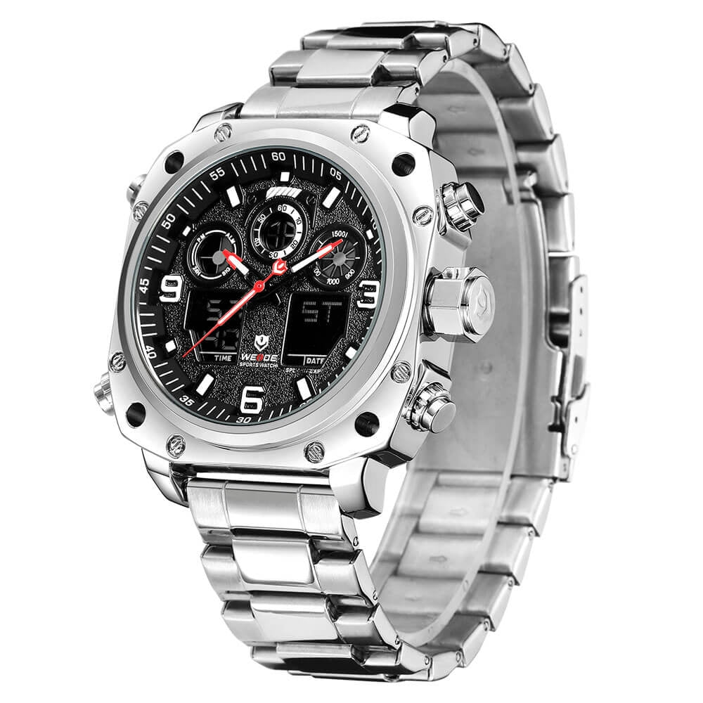 WEIDE Delta Steel Silver/Black Watch