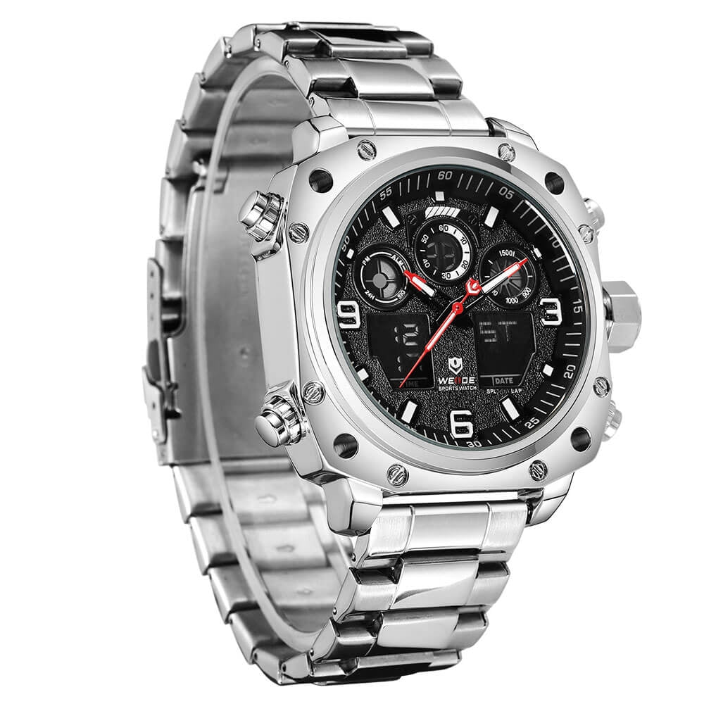 WEIDE Delta Steel Silver/Black Watch