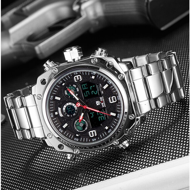WEIDE Delta Steel Silver/Black Watch