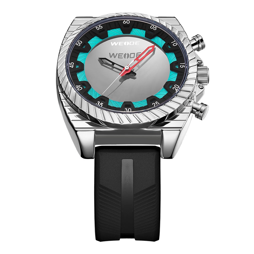 WEIDE Flash UV Black Silicone Watch