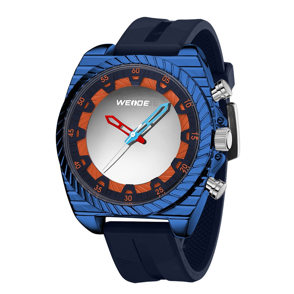 WEIDE Flash UV Blue Silicone Watch