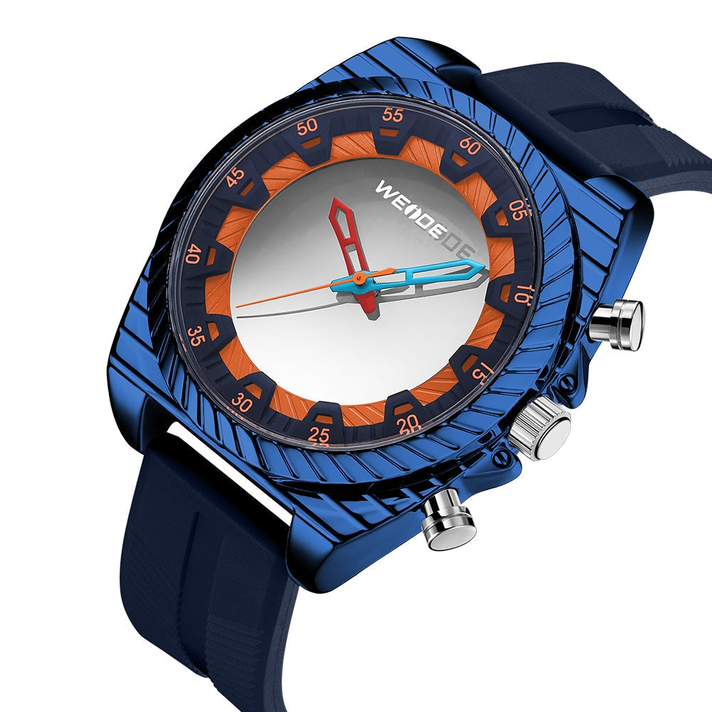 WEIDE Flash UV Blue Silicone Watch