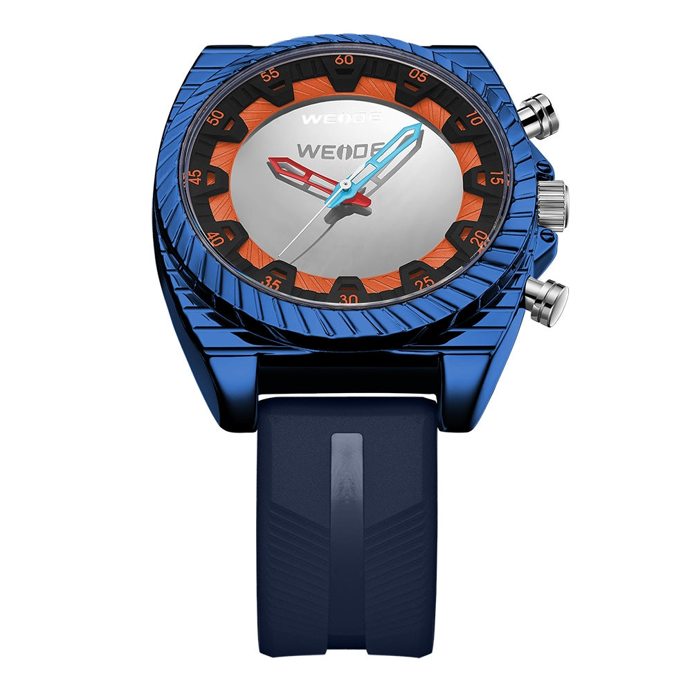 WEIDE Flash UV Blue Silicone Watch