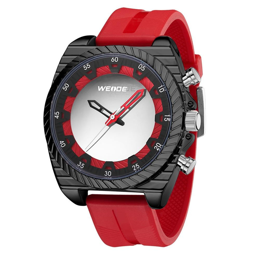 WEIDE Flash UV Red Silicone Watch