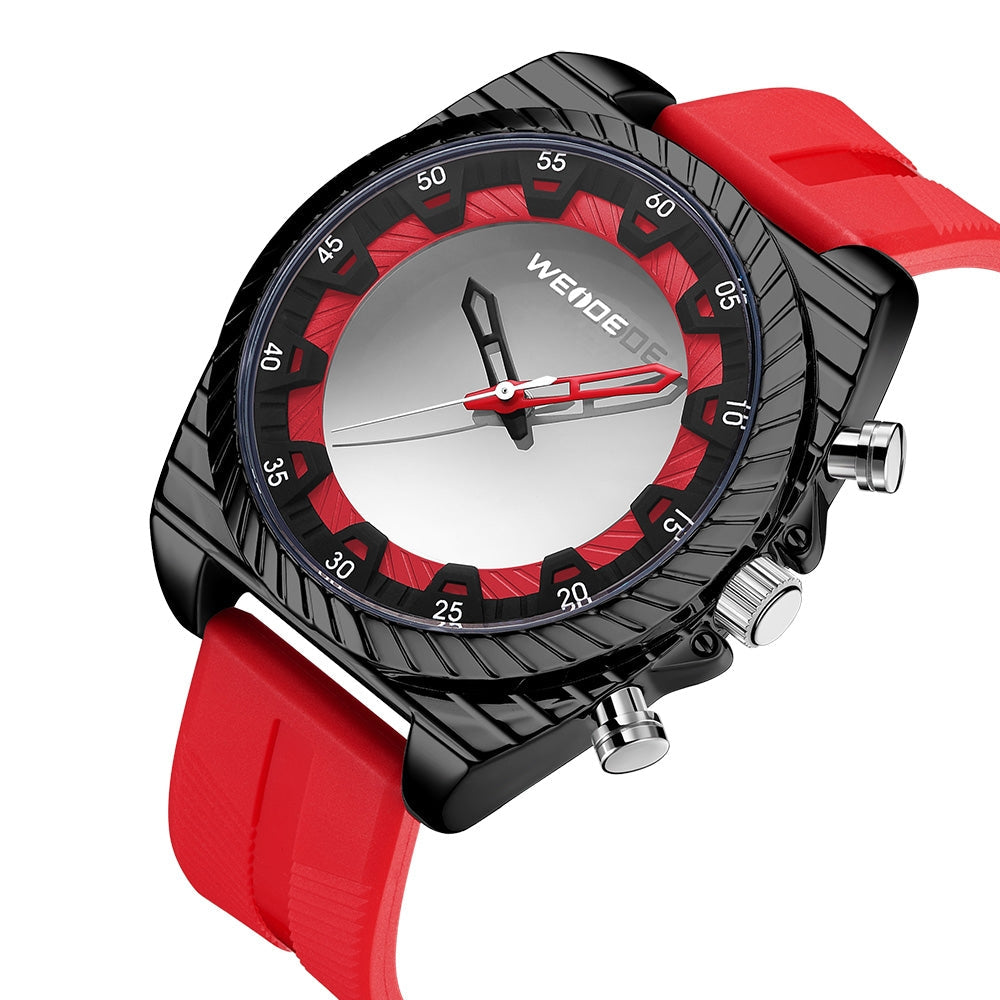 WEIDE Flash UV Red Silicone Watch