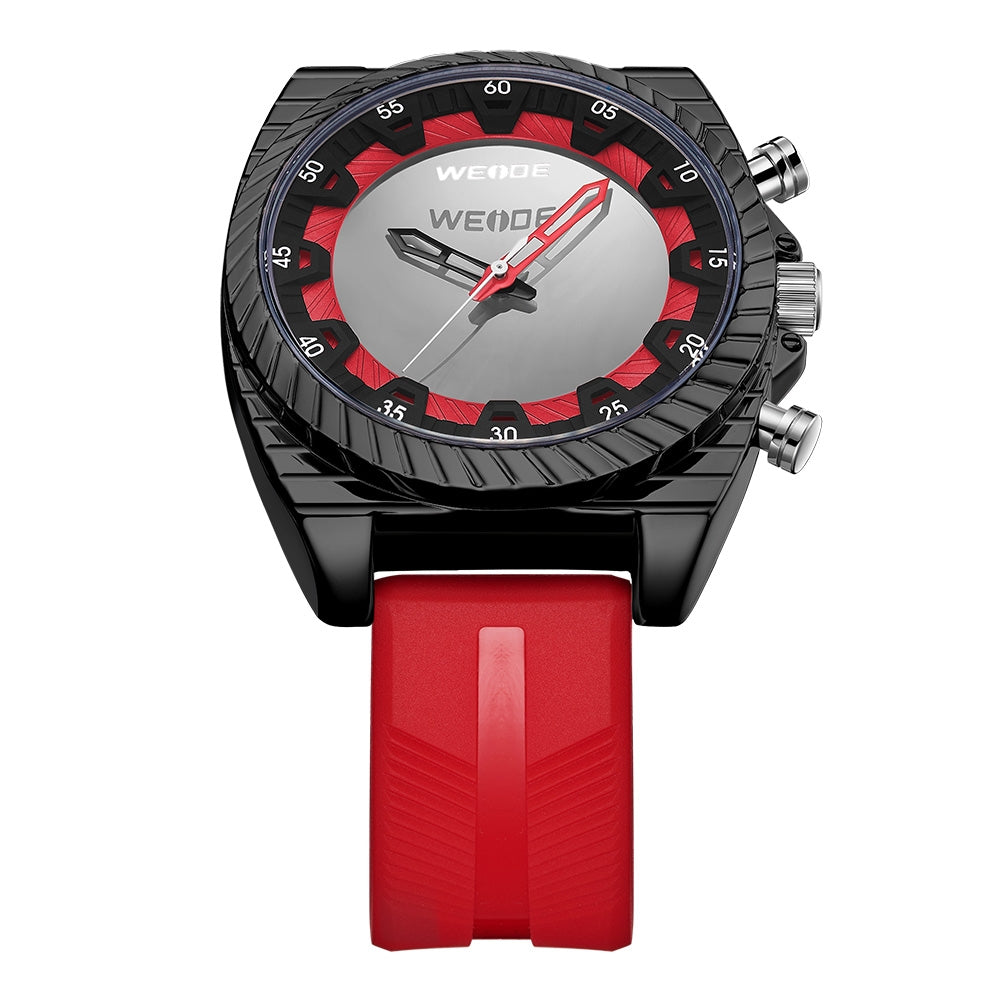 WEIDE Flash UV Red Silicone Watch