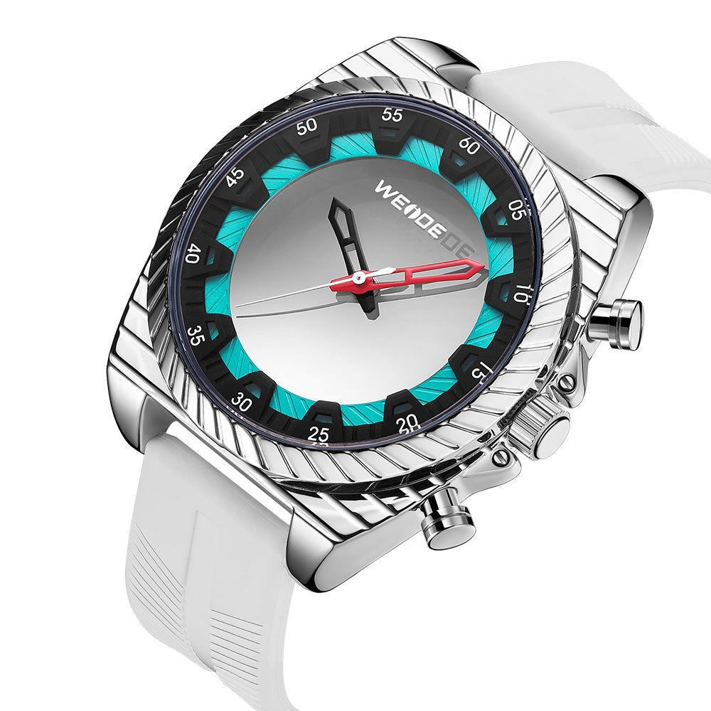 WEIDE Flash UV White Silicone Watch