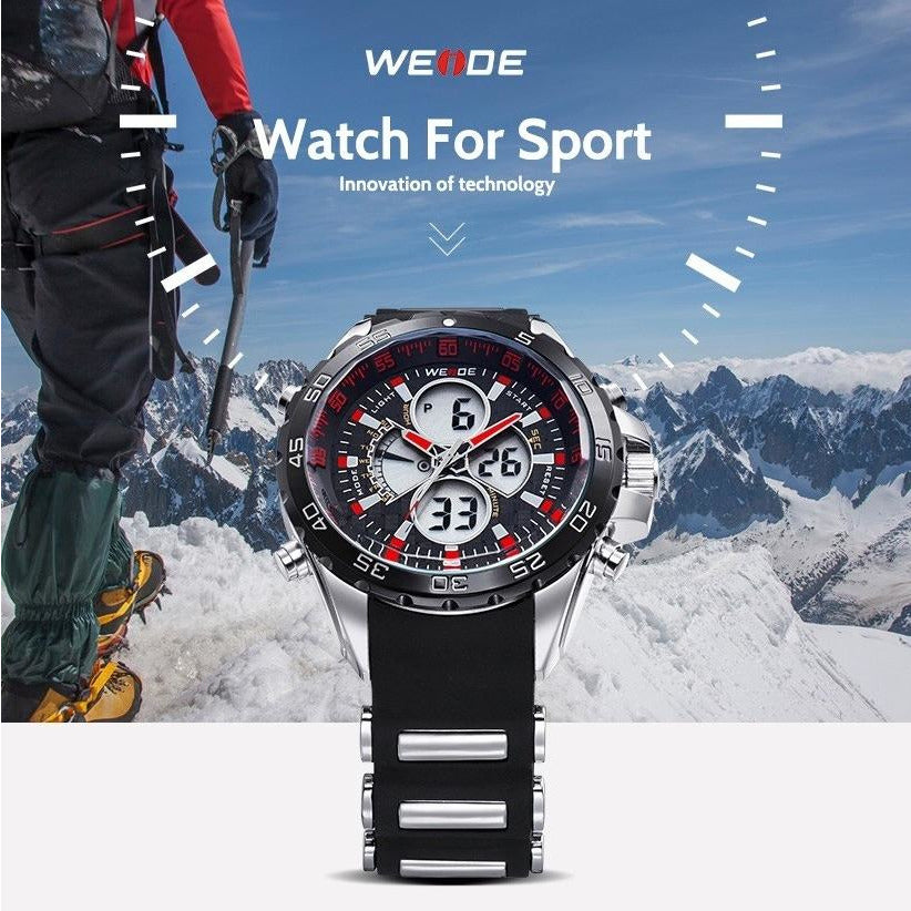 WEIDE Electro Dual Time Steel Infused Black/Blue Watch