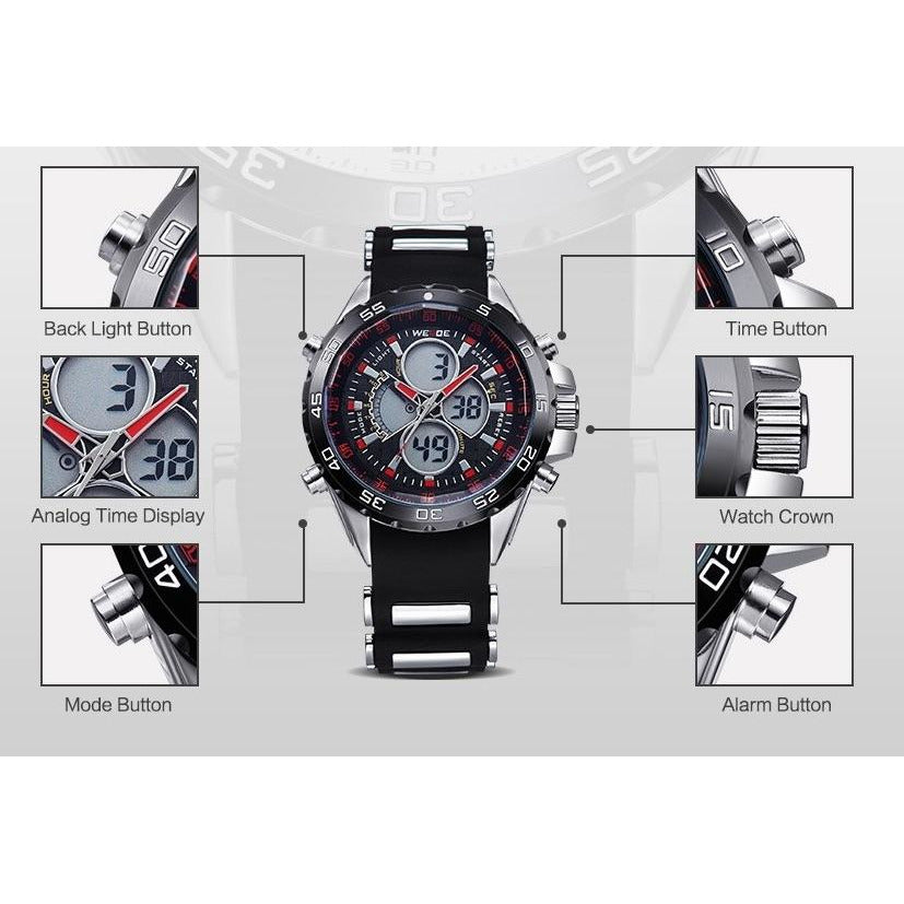 WEIDE Electro Dual Time Steel Infused Black/Yellow Watch