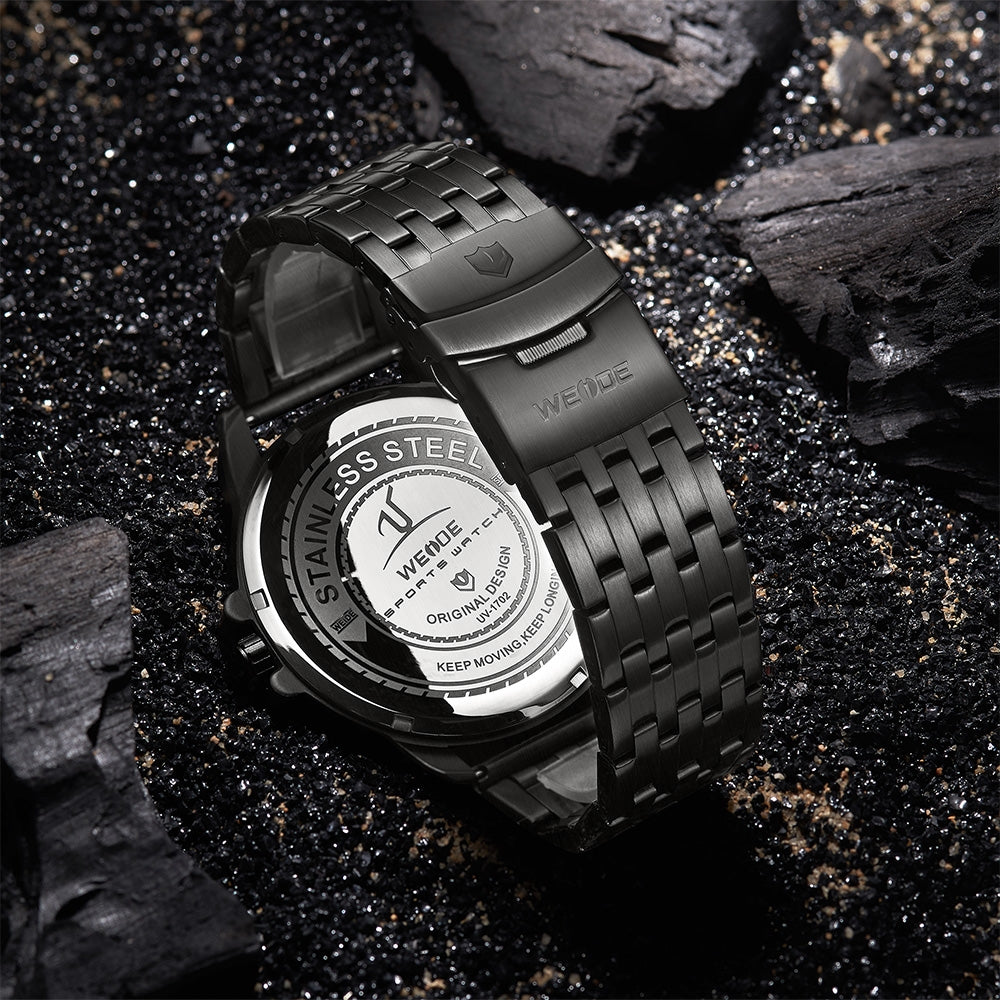 WEIDE Gigantaur 50mm Ion Steel Red Trim Watch