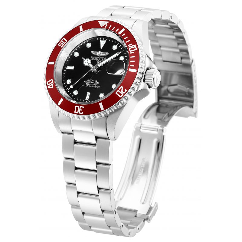 INVICTA Men's Pro Diver Automatic 40mm Watch Red Bezel