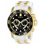 INVICTA Men's Colossus 48mm Pro Diver Silicone White Snow/Gold Watch