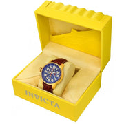 INVICTA Men's Russian Aviator Lefty 46mm Leather/Gold Blue 23k Plated Watch