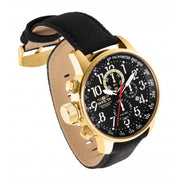 INVICTA Men's Russian Aviator Lefty 46mm Canvas/Gold Black Watch