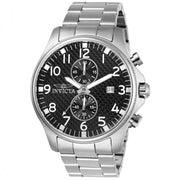 INVICTA Men's Classic Chrono Carbon 48mm Silver/Black Watch