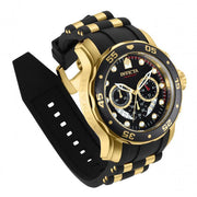 INVICTA Men's Colossus 49.5mm Pro Diver Silicone Black/Gold Watch