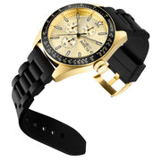 INVICTA Men's Aviator 45mm Silicone Gold/Black Watch