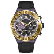 INVICTA Men's Aviator SPANGLED 50mm Purple / Black Silicone Chronograph Watch