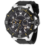 INVICTA Men's Aviator SPANGLED 50mm Silver / Black Silicone Chronograph Watch