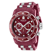 INVICTA Men's Colossus Pro Diver 48mm Silver / Burgandy Red Silicone Chronograph Watch