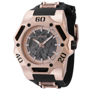 INVICTA Men's Coalition Forces 48mm Automatic Steel Infused Silicone Rose Gold / Black Watch