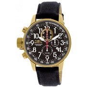 INVICTA Men's Russian Aviator Lefty 46mm Canvas/Gold Black Watch