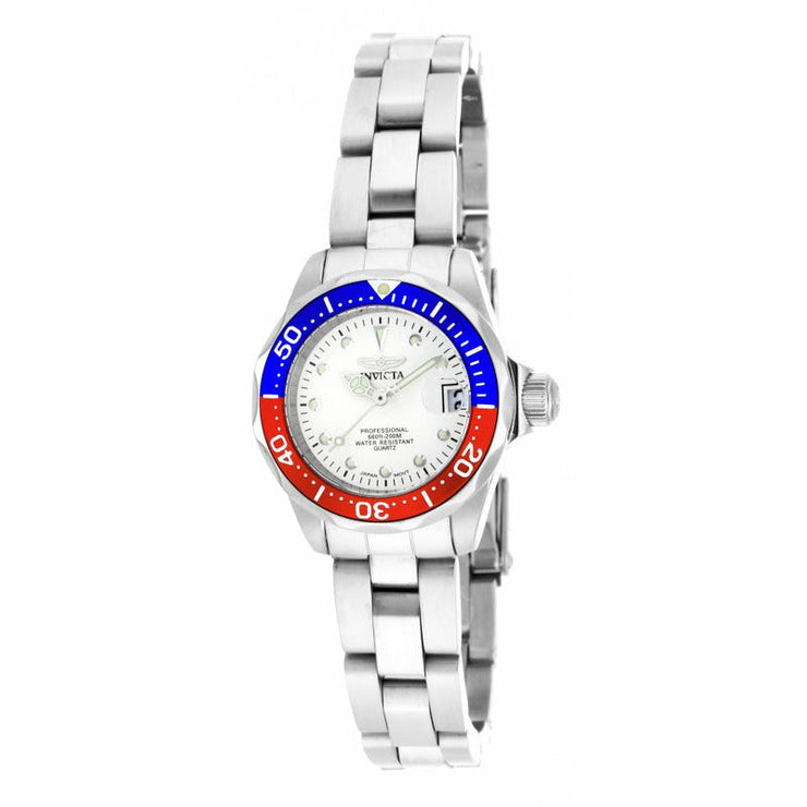 INVICTA Pro Diver Lady Petite 24.5mm Silver/White Pepsi Watch