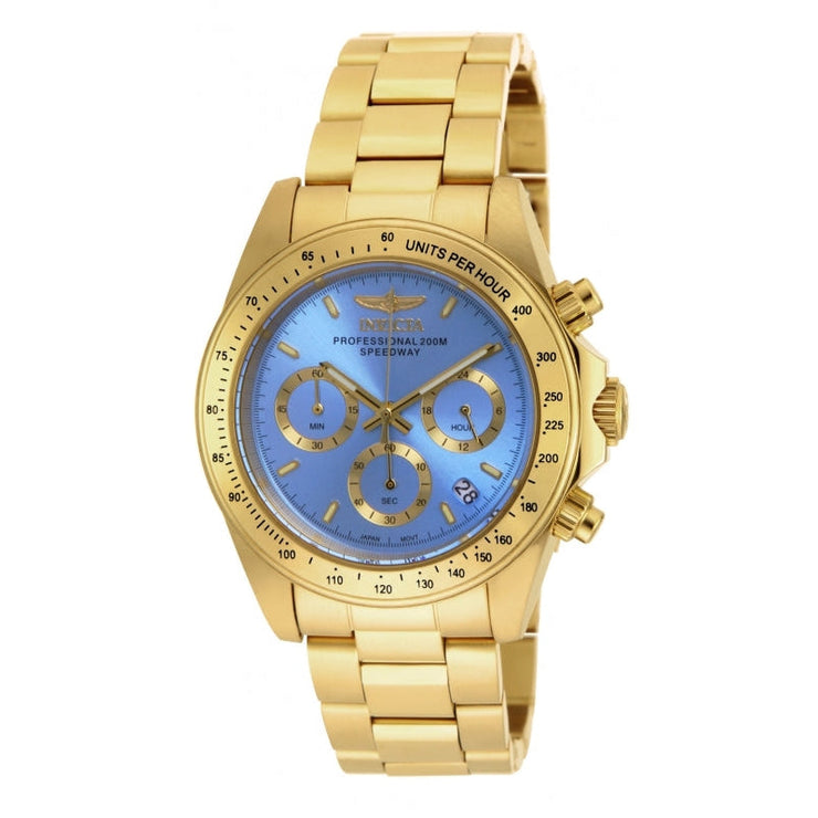 INVICTA Speedway Lady 39mm Gold/Baby Blue Watch