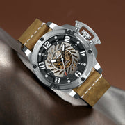 INFANTRY REVOLUTION AVIATEUR THUNDERBIRD SKELETON SILVER/BROWN Watch