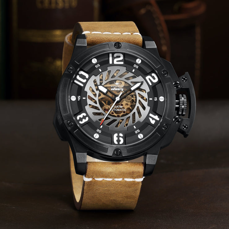 INFANTRY REVOLUTION AVIATEUR THUNDERBIRD SKELETON IONIC/TANNED BROWN Watch