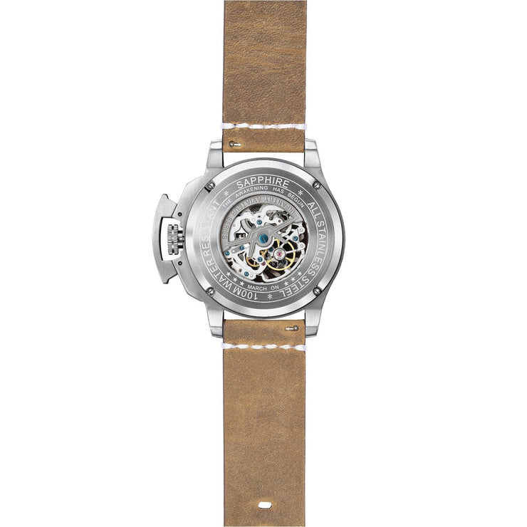 INFANTRY REVOLUTION AVIATEUR THUNDERBIRD SKELETON SILVER/BROWN Watch