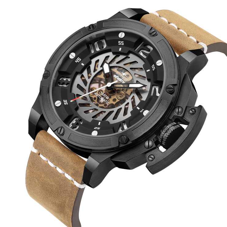 INFANTRY REVOLUTION AVIATEUR THUNDERBIRD SKELETON IONIC/TANNED BROWN Watch