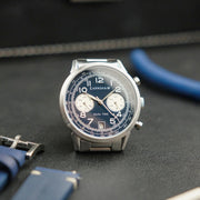 THOMAS EARNSHAW AMPERE DUAL TIME MULTIFUNCTION Dover Blue Watch + FREE Leather Strap