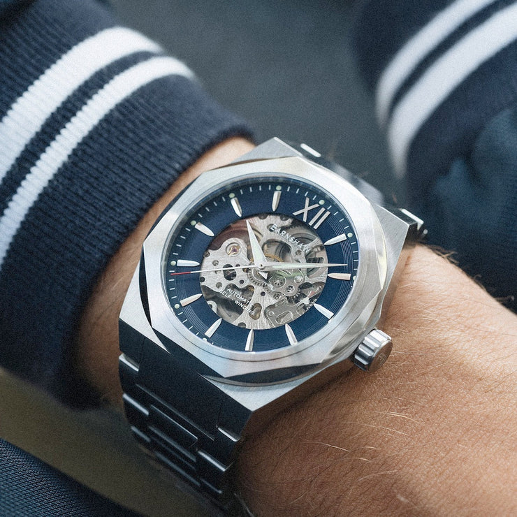 THOMAS EARNSHAW CLARK SKELETON AUTOMATIC Deep Blue Watch