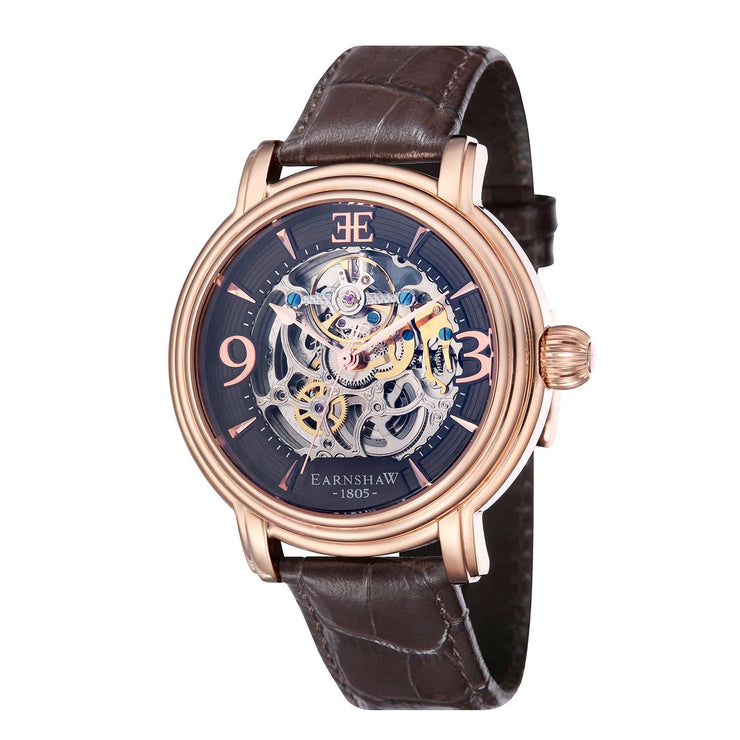 THOMAS EARNSHAW LONGCASE GRANDE SKELETON AUTOMATIC Brandy Rose Gold  ES-8011-07 Watch