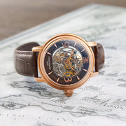 THOMAS EARNSHAW LONGCASE GRANDE SKELETON AUTOMATIC Brandy Rose Gold  ES-8011-07 Watch