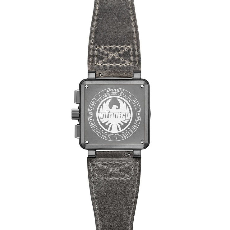 INFANTRY REVOLUTION AVIATEUR FALCON Charcoal + FREE Silicone Strap Watch