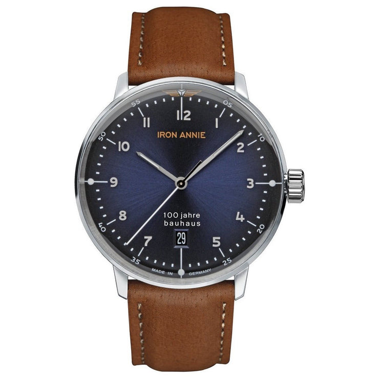 IRON ANNIE Bauhaus Blue/Brown Watch