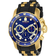 INVICTA Men's Colossus 49.5mm Pro Diver Silicone Blue/Gold Watch