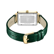 Mink .12 ctw Diamond 18K Gold-Plated Emerald Watch